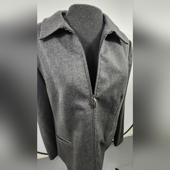 ❤️ WOMEN'S TALBOTS ZIP UP BLAZER / JACKET SIZE 14 - CHARCOAL GRAY - 100% WOOL ❤️ - Picture 5 of 12